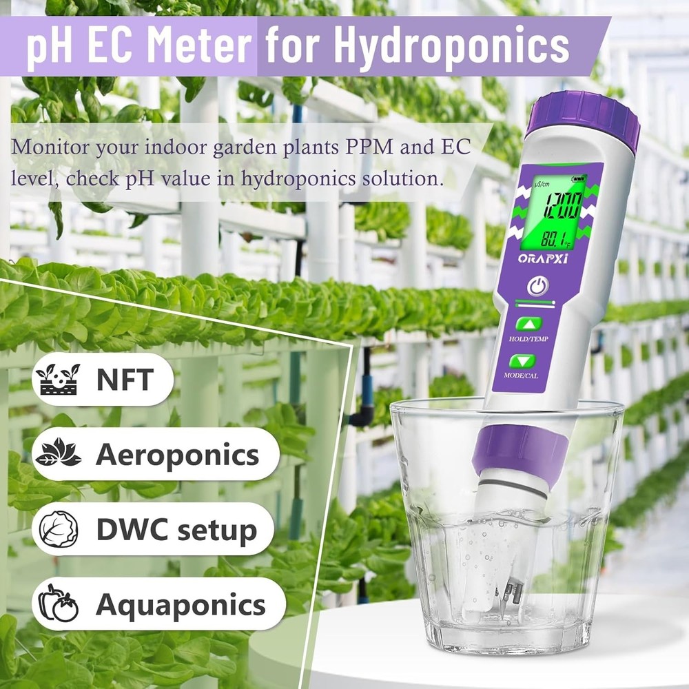 Precision pH and Salinity Testing for Pools - Reliable 6-in-1 Meter for Home Use