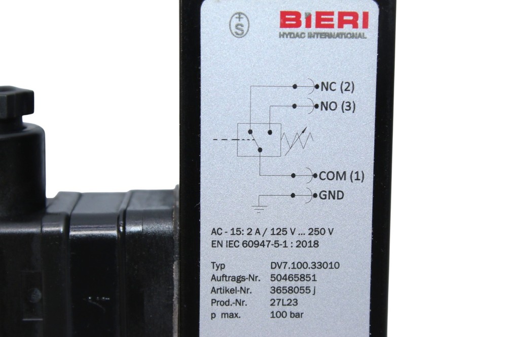 BIERI DV7.100.33010 PRESSURE SWITCH 3658055