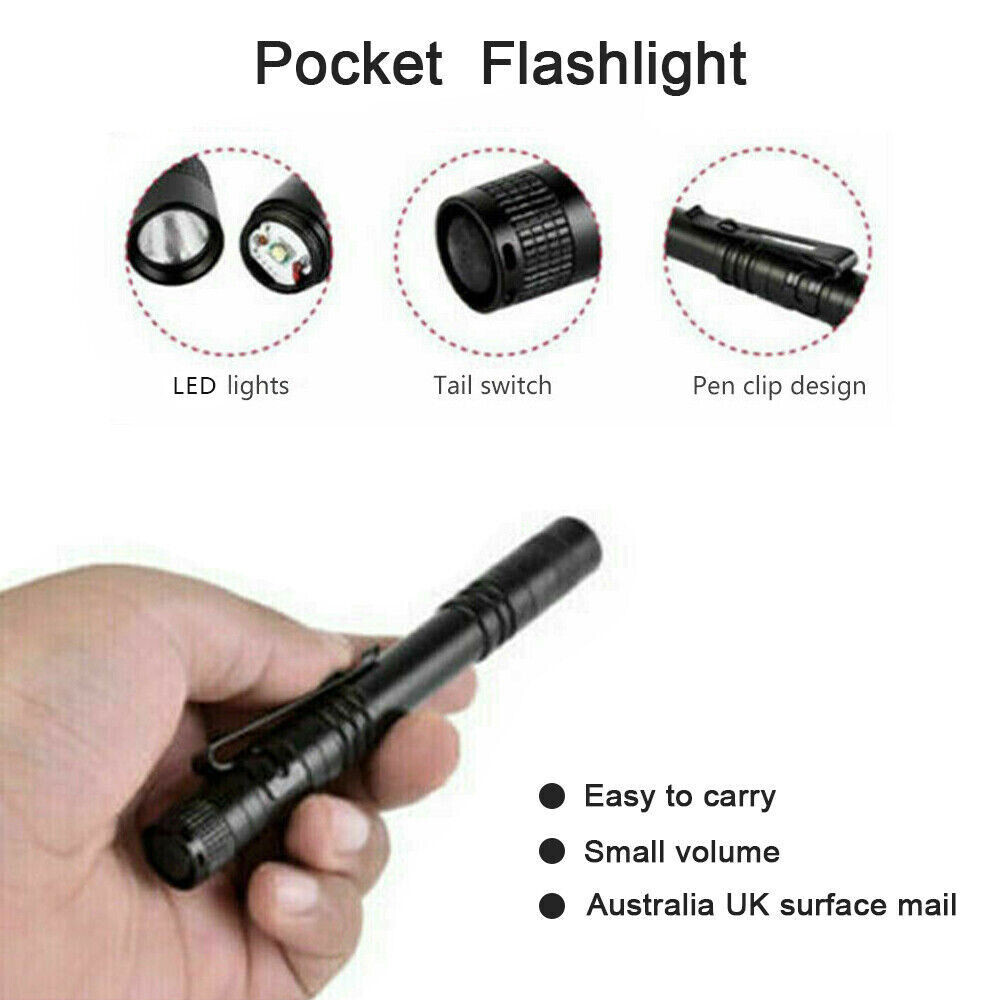 2x 900000LM Tactical Flashlight Small LED Torch Light Mini Super Bright Penlight