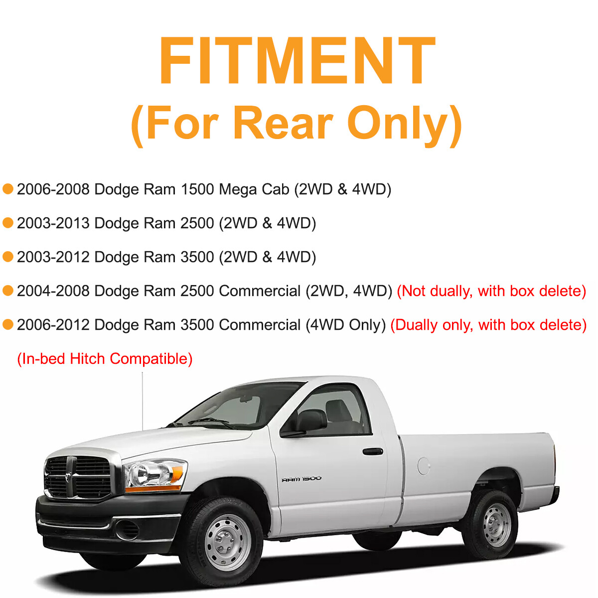 2006-2008 Dodge Ram 1500 2500 Mega Cab Replace Ride-Rite 2299 Air Spring Bag Kit