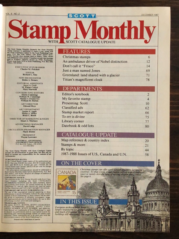 Scott Stamp Monthly Magazine - 1987, Lot of 1