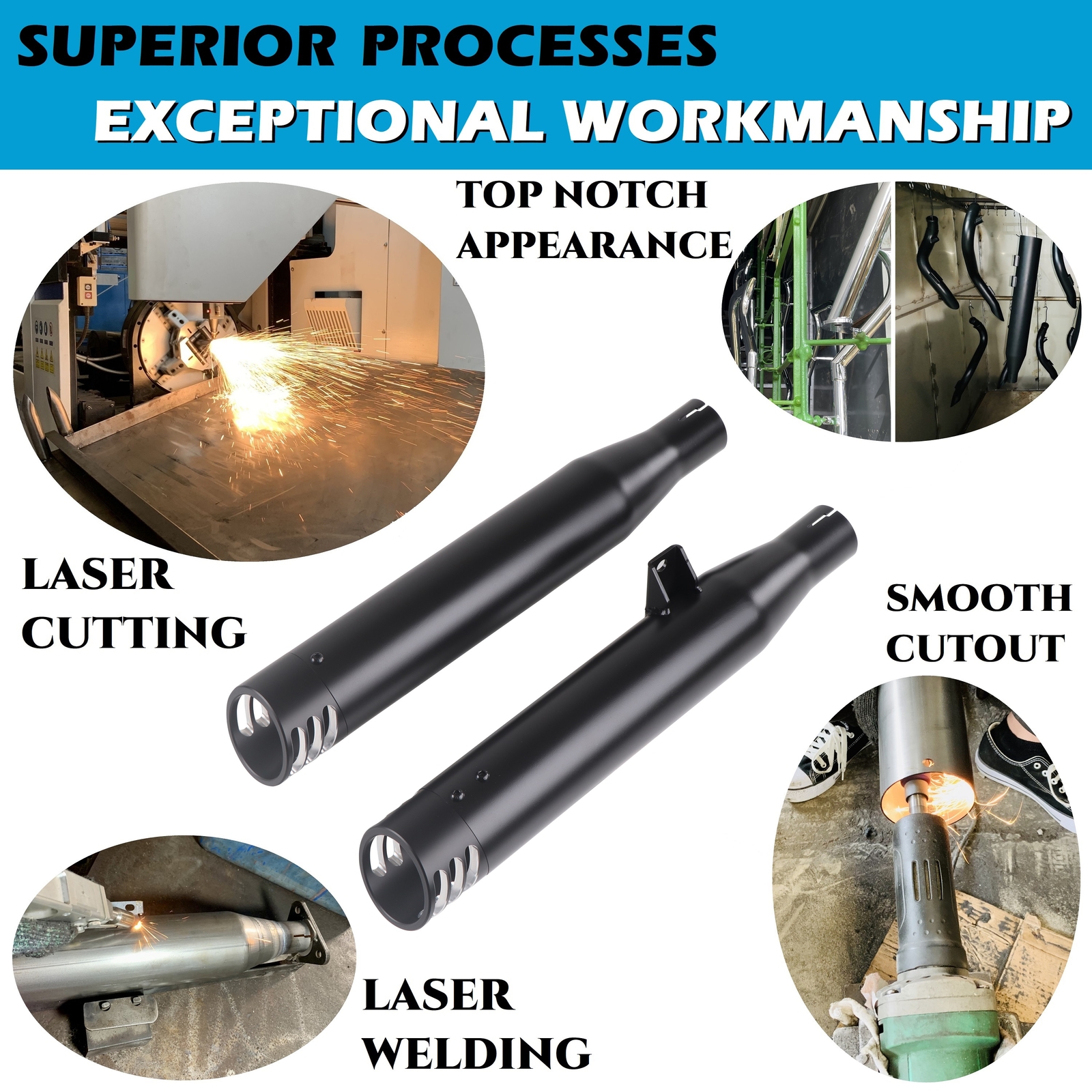 3.0'' Slip Ons for Indian Scout Exhaust, Amazing Sound for Indian Scout Muffler