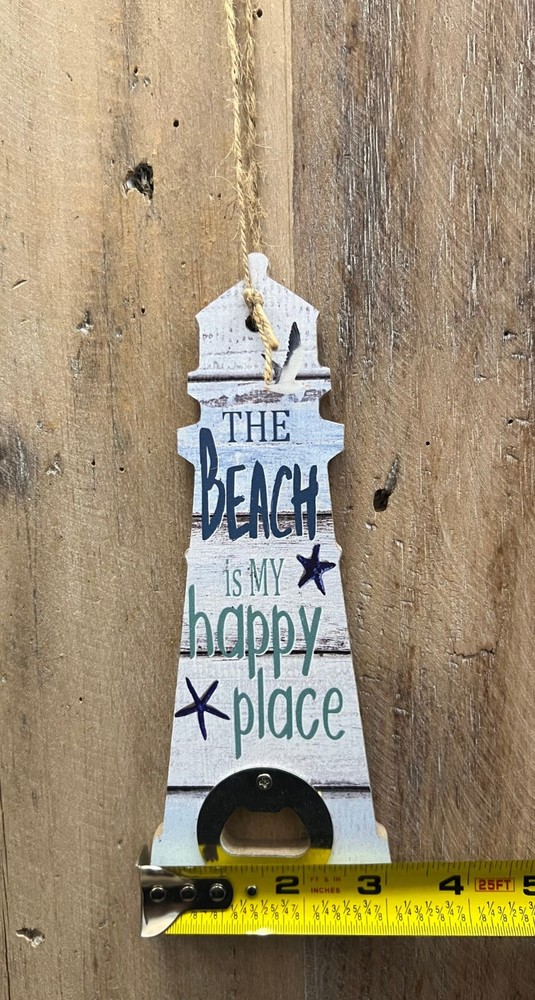 Lighthouse Wooden Bottle Opener 8" x 3"