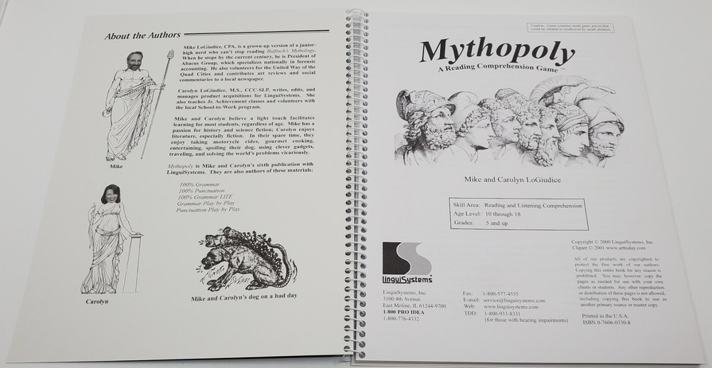 Mythopoly A Reading Comprehension Game *Box Opened Unplayed LinguiSystems
