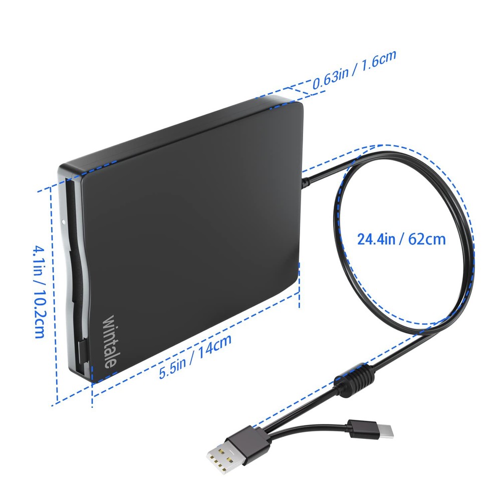 USB Floppy Disk Drive Portable 3.5" External Slim Plug & Play for PC
