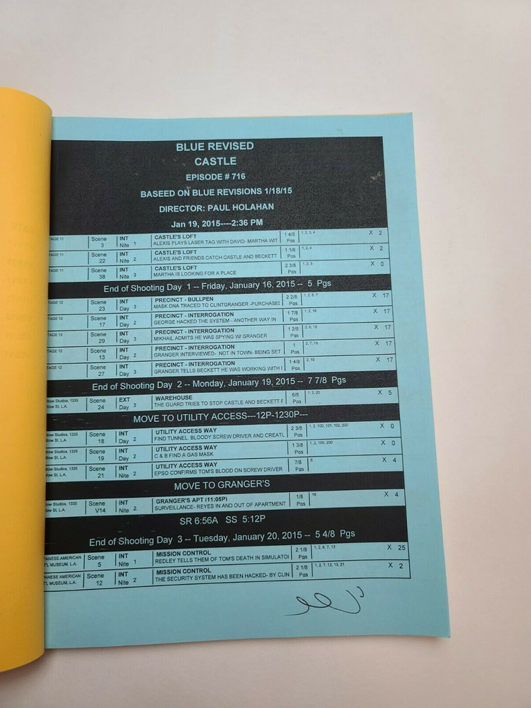 CASTLE / Terri Edda Miller TV Script, Sterling K. Brown "The Wrong Stuff"