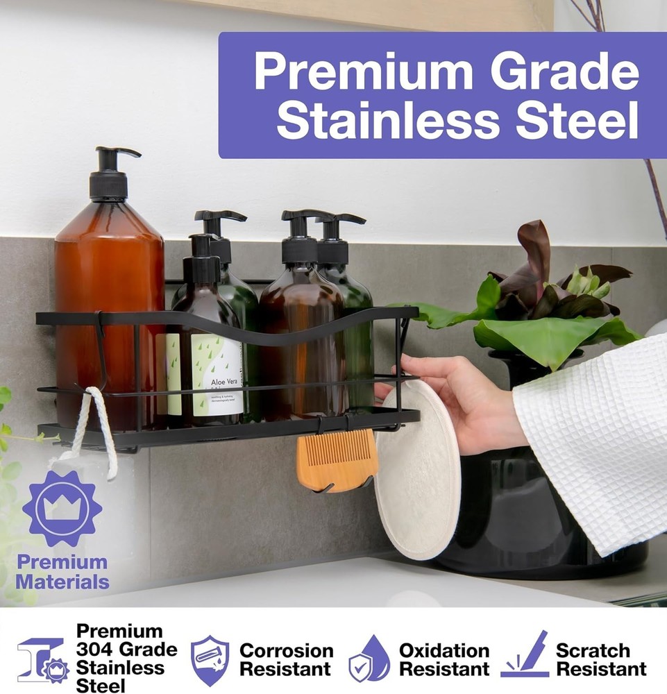 Easy Install Shower Shelf, Rustproof Stainless Steel