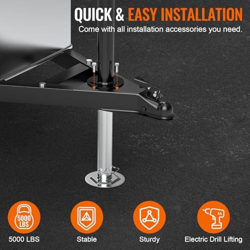 Upgraded A-Frame Trailer Jack Heavy-Duty (Electric Drill Adjust), Silver