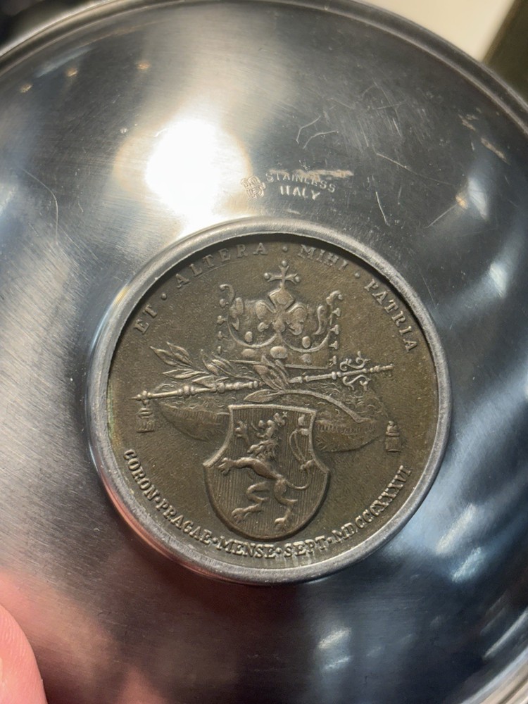 Italian Stainless Coin Dish vintage