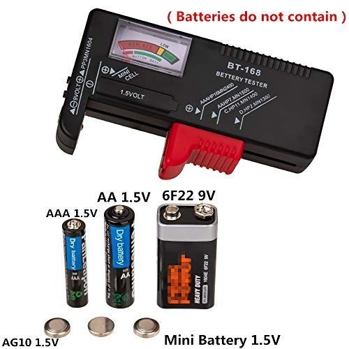 2 Pack Battery Tester, Universal Battery Checker for AA / AAA / C / D / 9V
