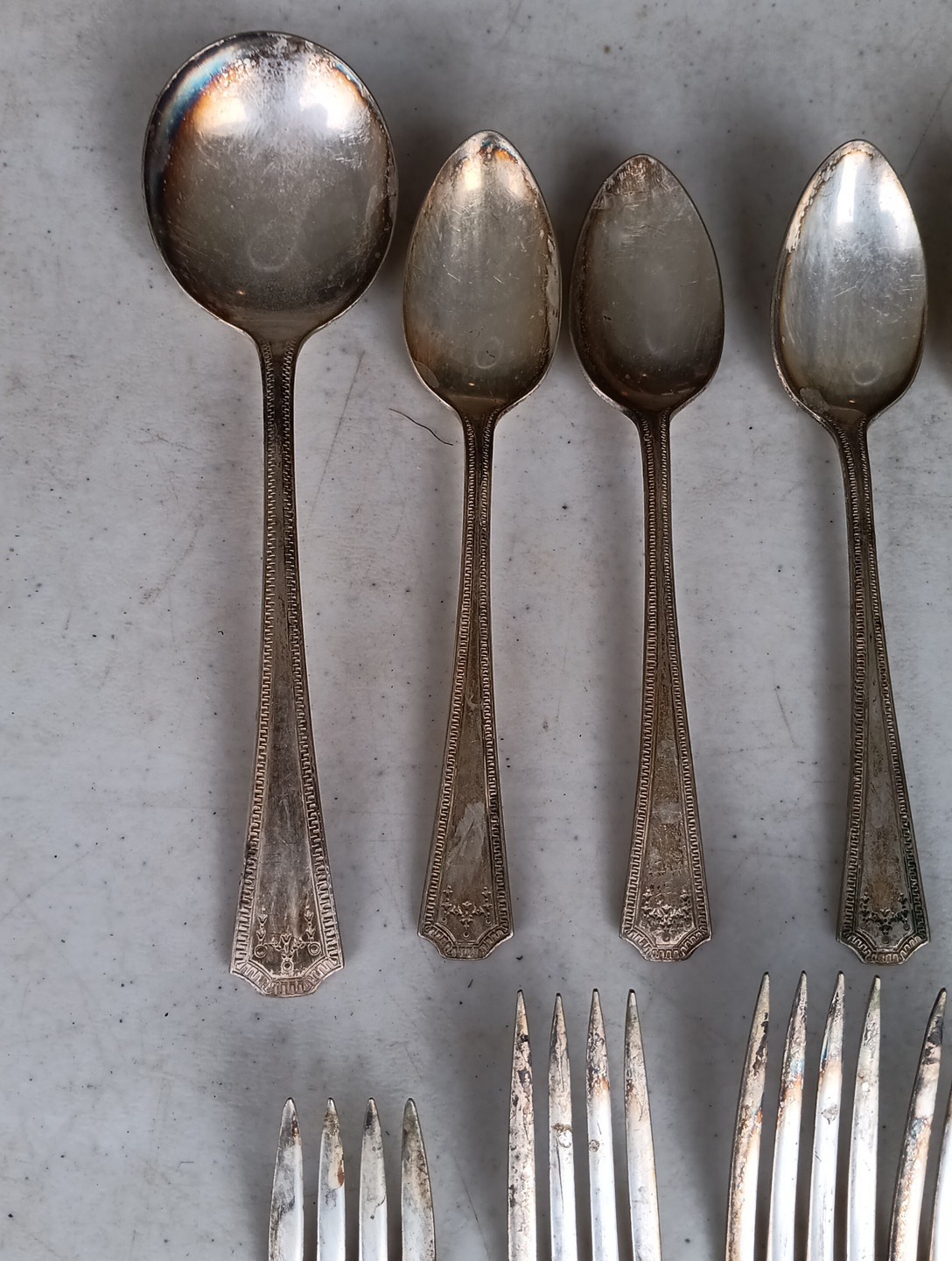 11 Pcs NSC EPNS Vintage Silver Plate Flatware Silverware Forks & Spoons