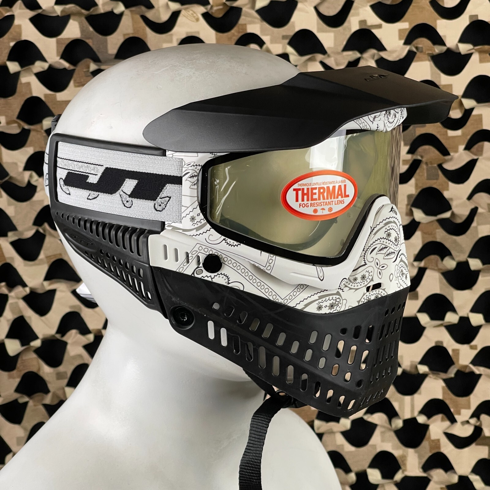 NEW JT ProFlex Paintball Mask - Bandana White