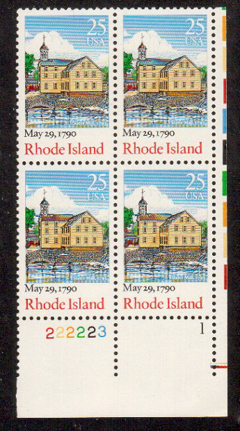Scott # 2348...25 Cent...Rhode Island... Plate Block