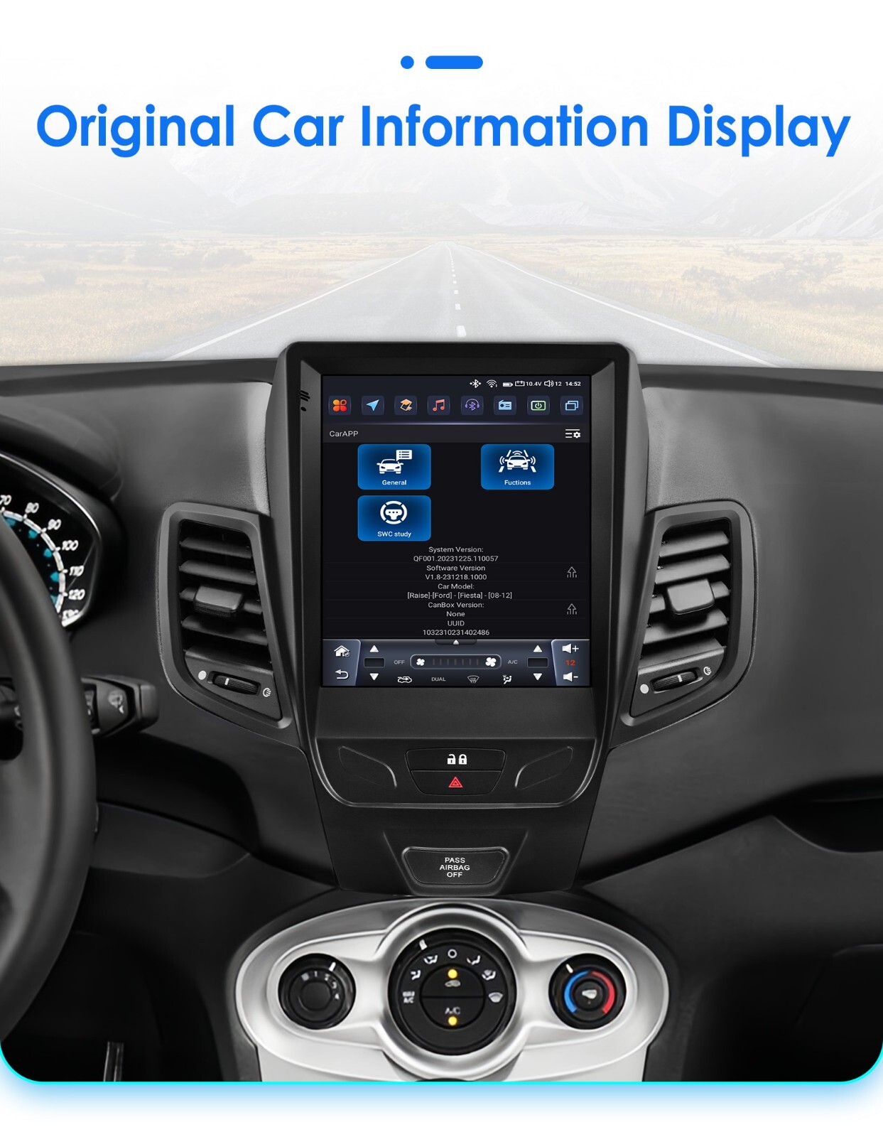 For 2009-2016 Ford Fiesta 9.7" Screen Stereo Radio Android 14 GPS Navi Carplay E