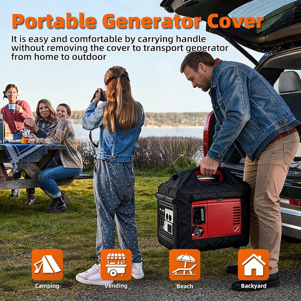 Generator Cover While Running,Opened Double-Layer 600D Portable Generator Tent f
