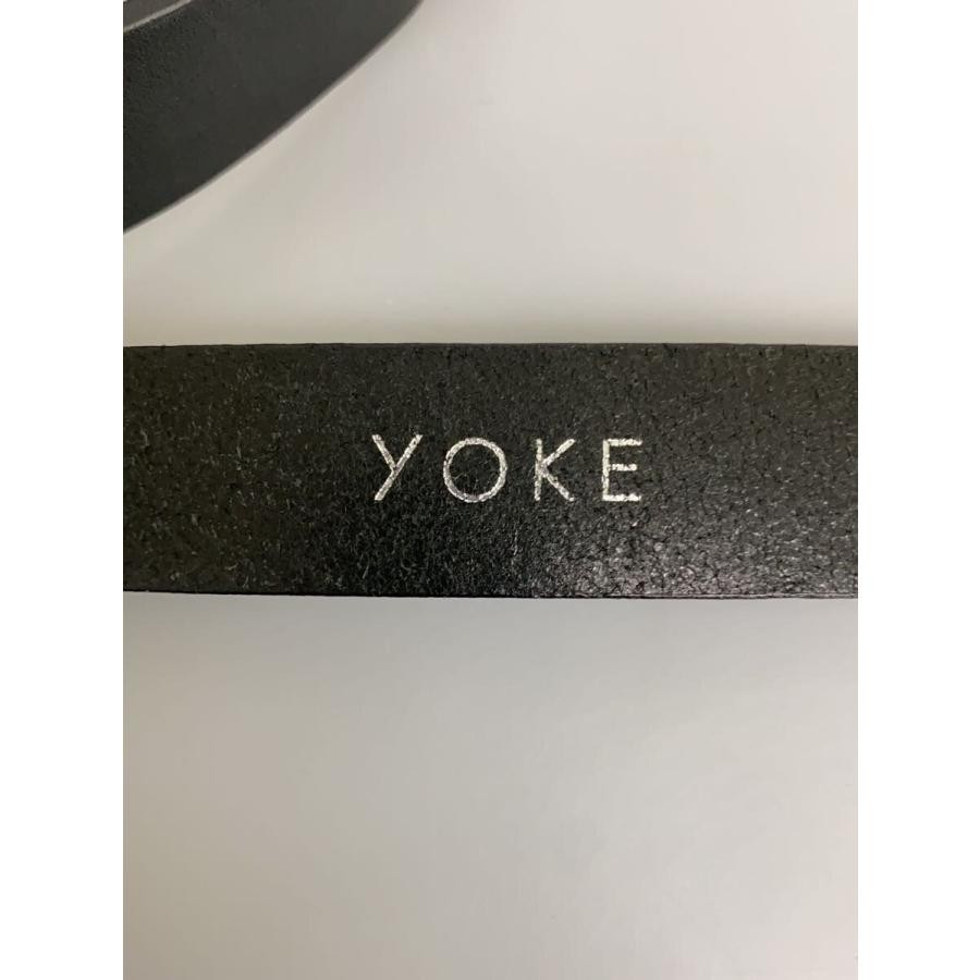 YOKE Leather Belt, Black, Plain, Men's