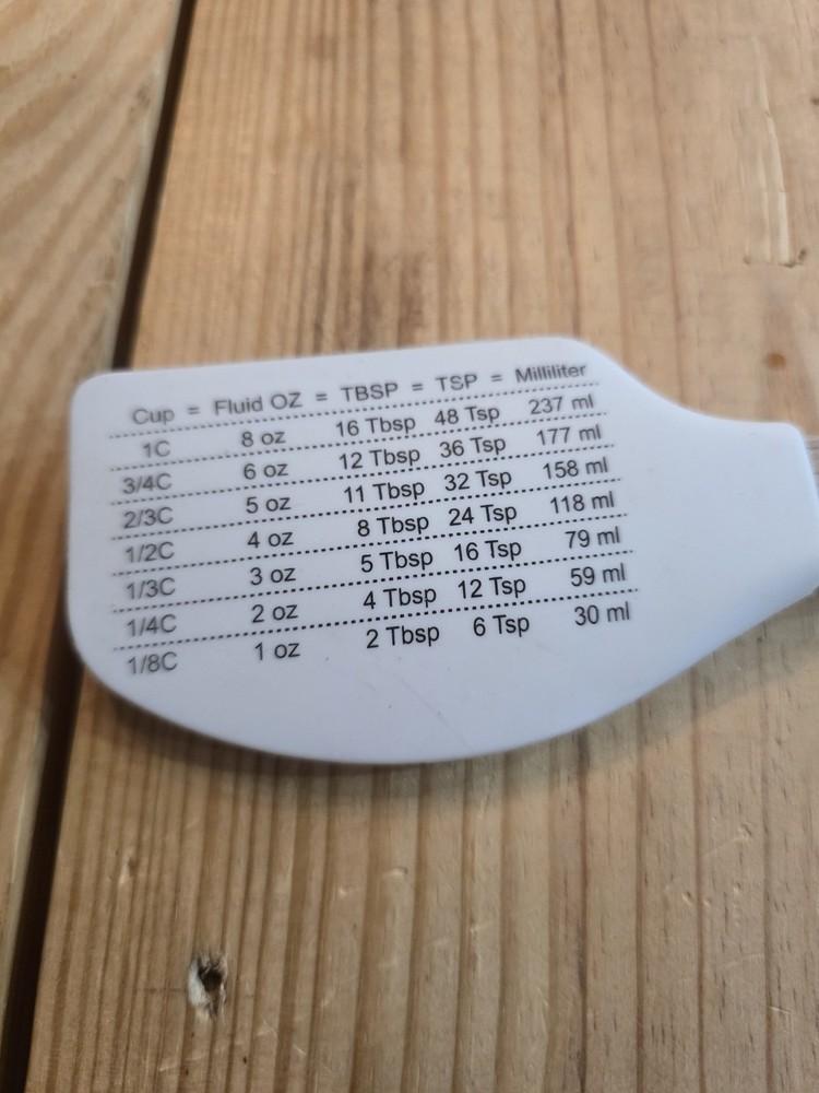 CVC Floral Measuring Spoon with Conversion Chart, Wood & Plastic, Multicolor