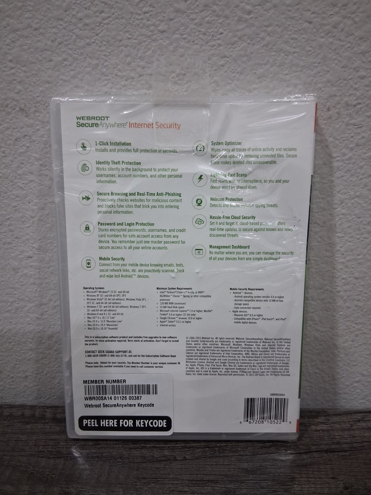 Webroot SecureAnywhere Internet Security - 3 Devices New Sealed