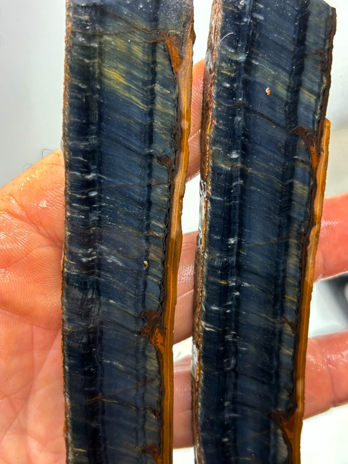 Blue Tiger Eye Agate Rough Slabs Cabbing Lapidary Carving Combo Ship Avail