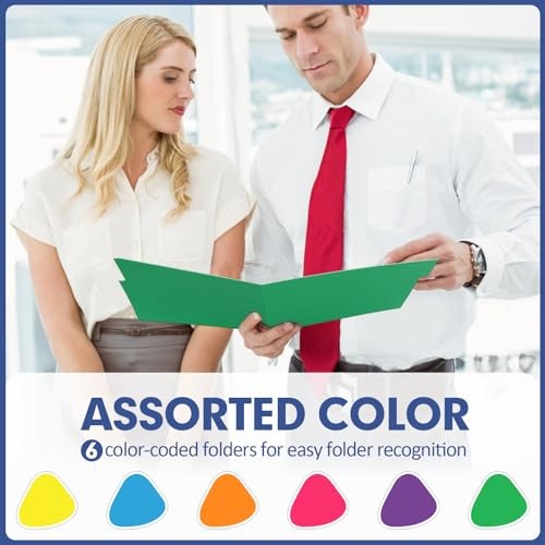 File Folder, 220 Pack Colored File Folder, 1/3 Cut Tabs, Letter Size,