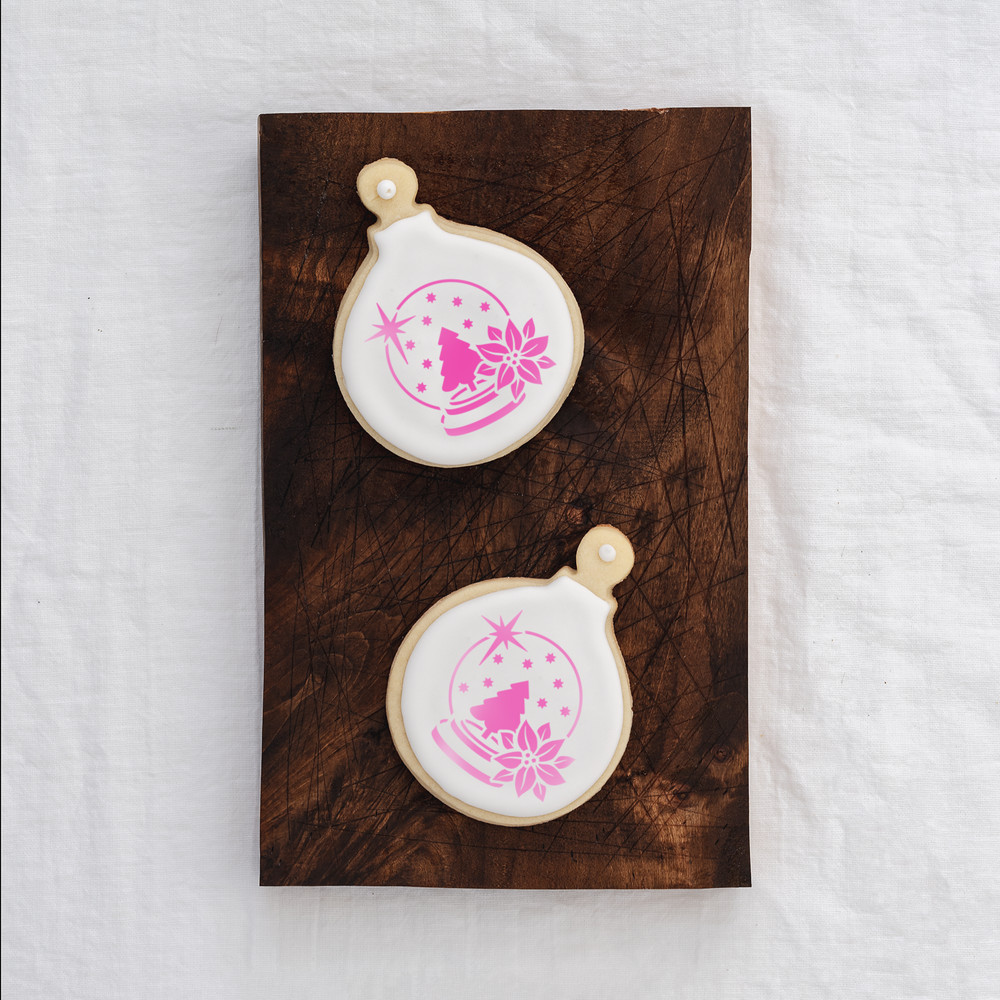 Snow Globe Cookie Stencil - Durable & Reusable Mylar Stencils