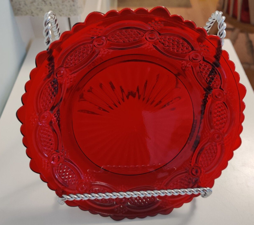 Avon Ruby Red Cape Cod Glassware 1876 7.5" Salad / Dessert Plate