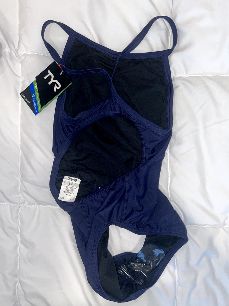 NWT Women's TYR One-Piece Swimsuit Durafast One Solid Diamondfit Size 34