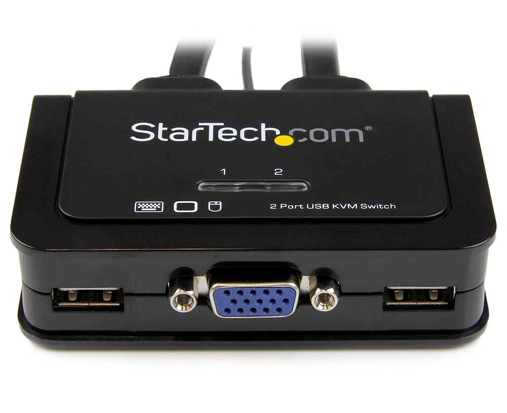 NEW - Startech 2 Port USB VGA Cable KVM Switch With Remote Switch - SV211USB