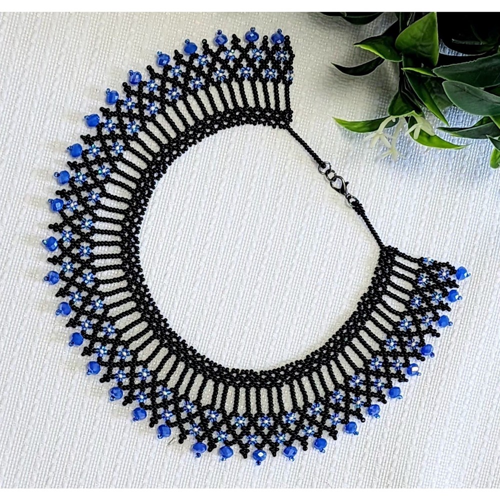 Blue Beaded Elegant Necklace