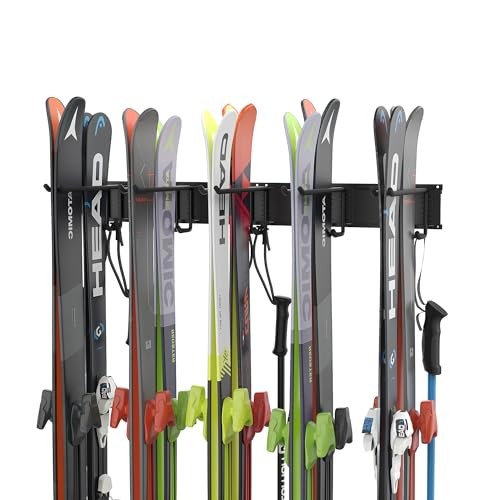 Ski Rack, Wall Mounted Ski Storage for Garage Storage Organizer System, 10