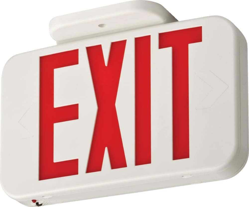 Single-Sided LED Exit Sign,Thermoplastic Construction,Switchable Red/Green Color