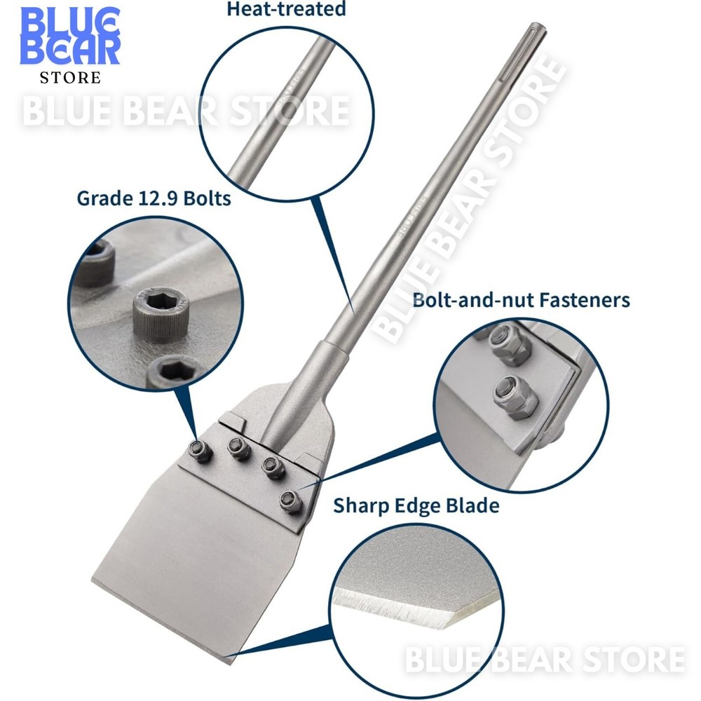 6 Inch SDS Max Floor Scraper Thinset Removal Chisel Bits for Rotary Hammer Drill