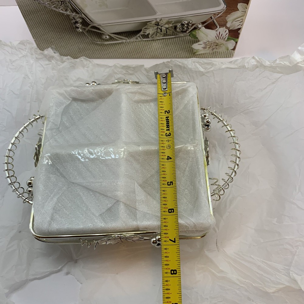 Cordon Bleu Silver Plated Grape Square Sectional Server W/Handles New Open Box
