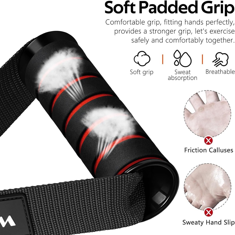 Exercise Handles Replacement Cable Machine Attachments Gym Pulley Pilates Bands