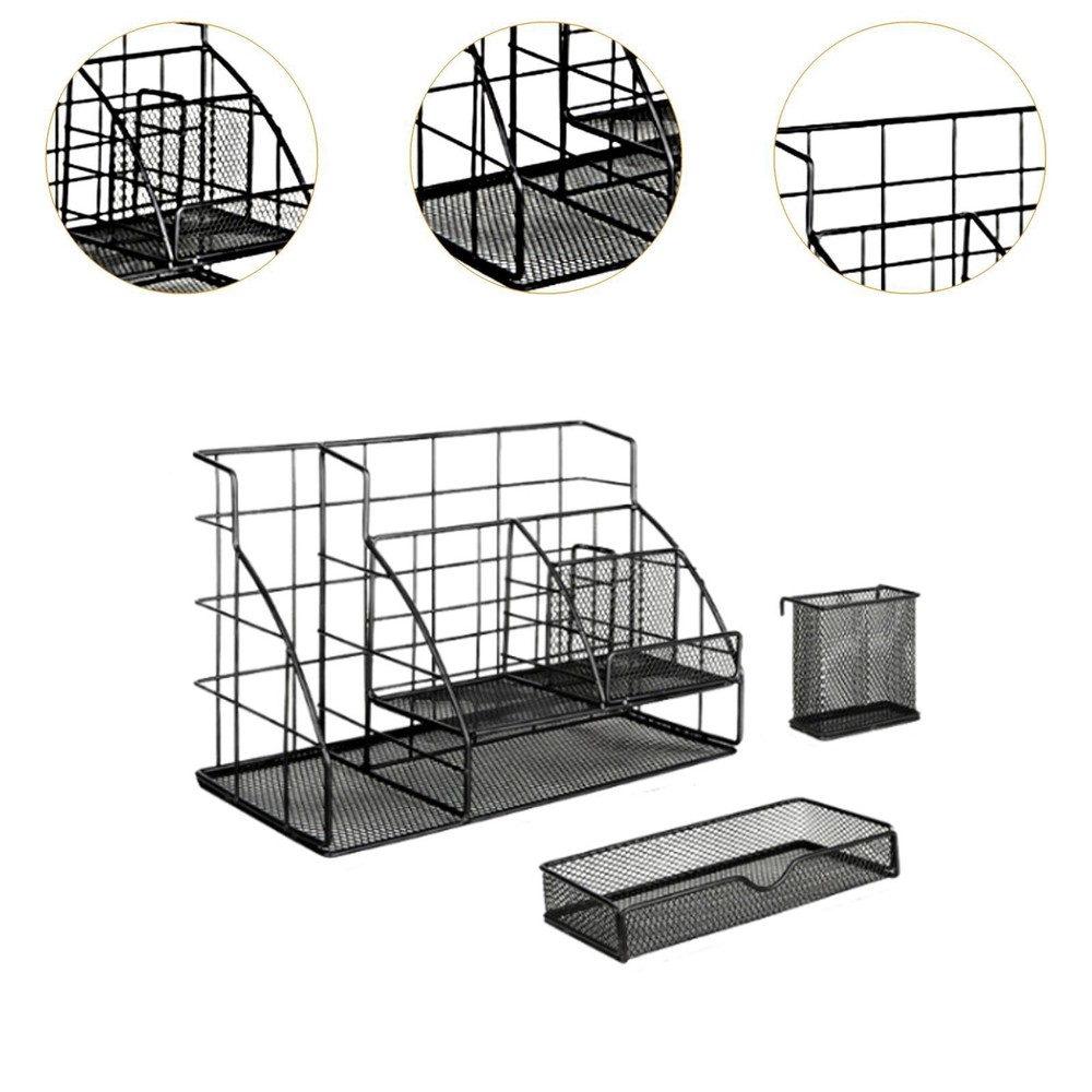 Desktop File Sorter Organizer File Holder Multipurpose File Rack Mesh Letter