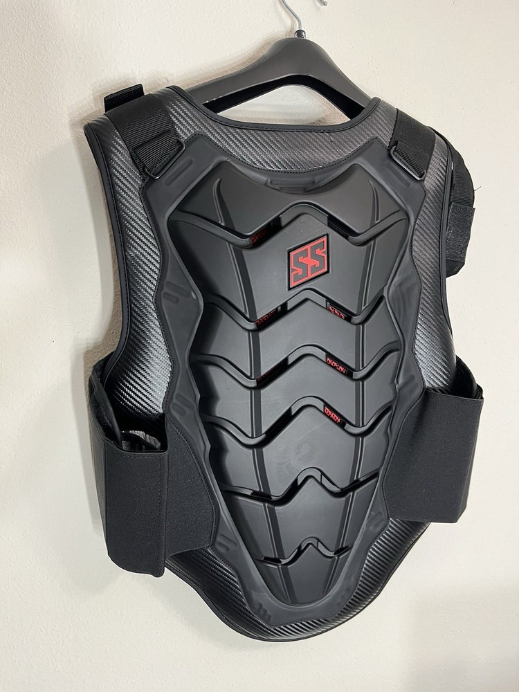 Speed and Strength Protective Vest Chest Protector Black Red Adjustable XL
