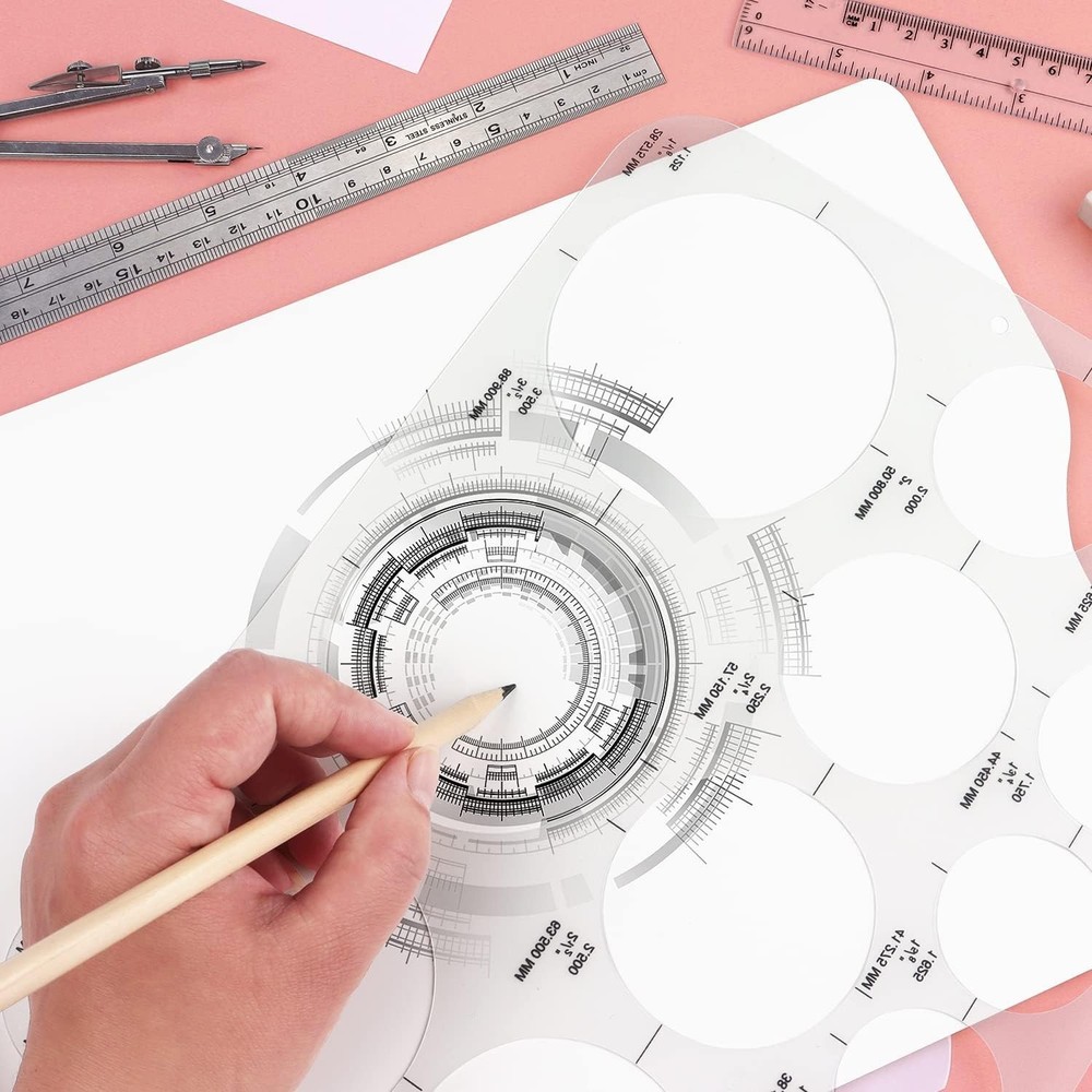 Circle Template Circle Round Stencil Templates for Drafting for Office and Sc...