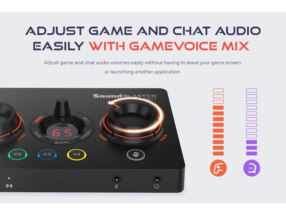 Creative Sound Blaster GC7 Game Streaming DAC Amp ft Programmable Buttons, Super