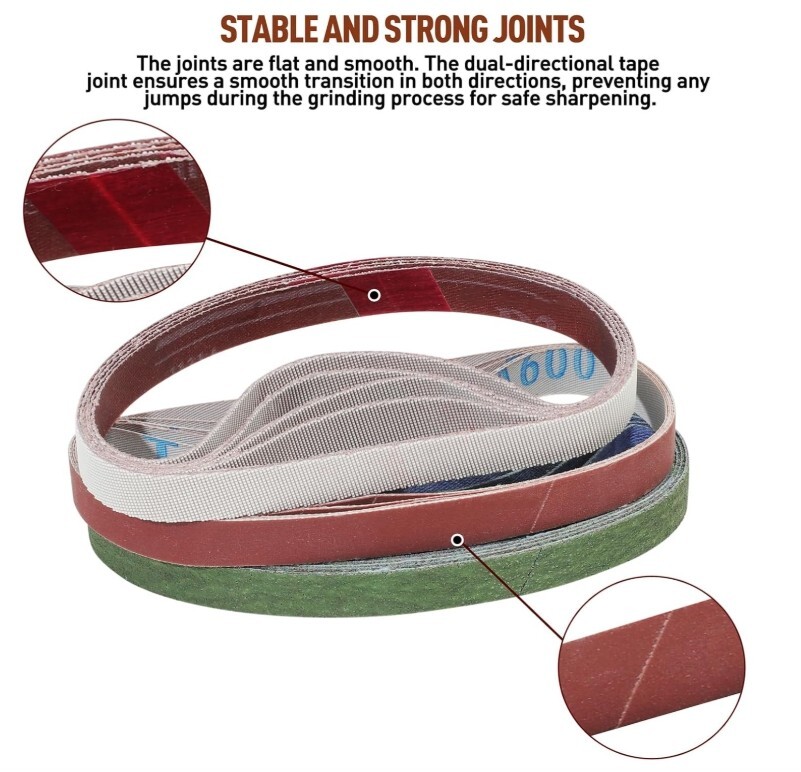 45 Pcs 1/2" x 12" Replacement Sharpening Belt Kit for Official Work Sharp