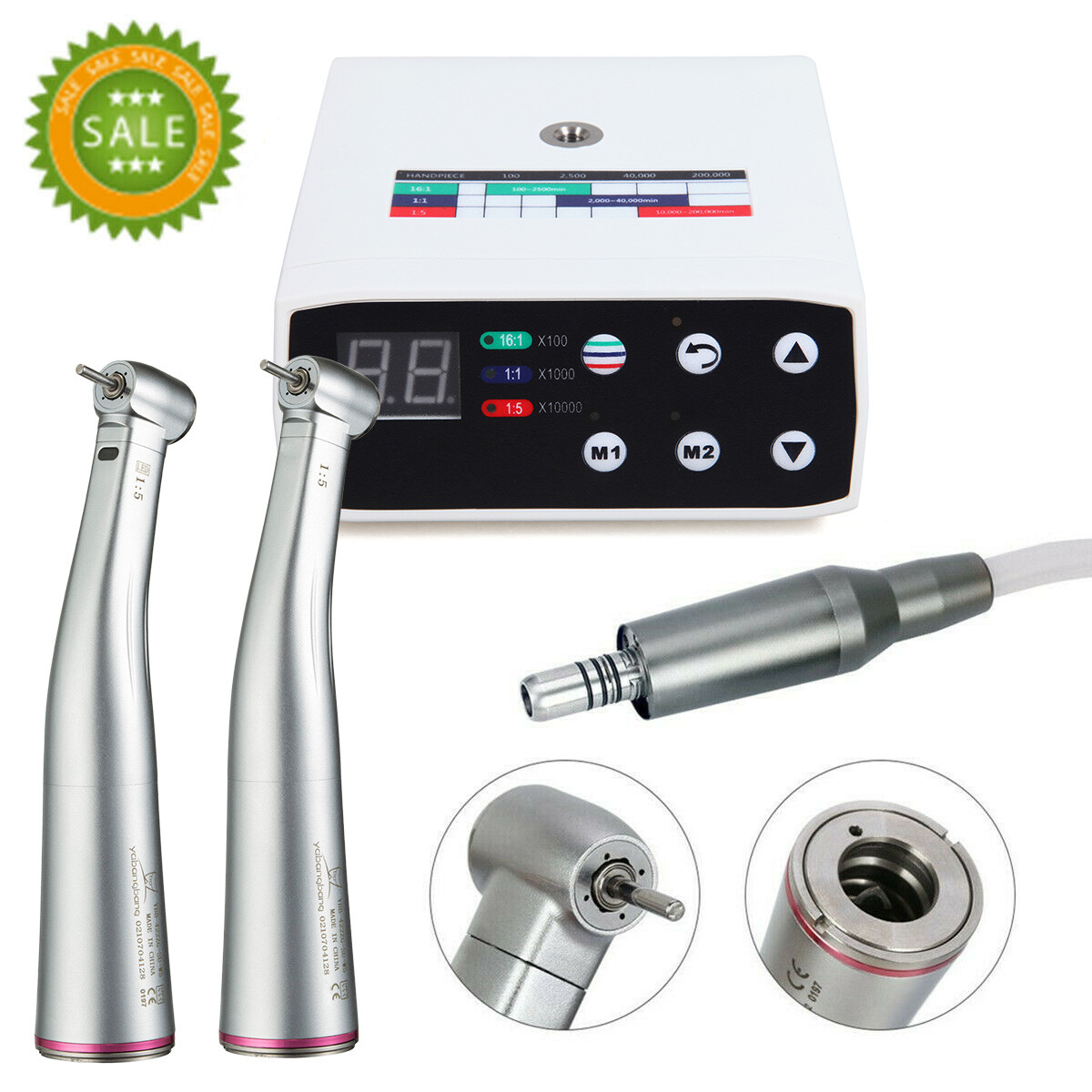 NSK Style Dental Brushless LED Electric Micro Motor 1:1/1:5 Increasing Handpiece
