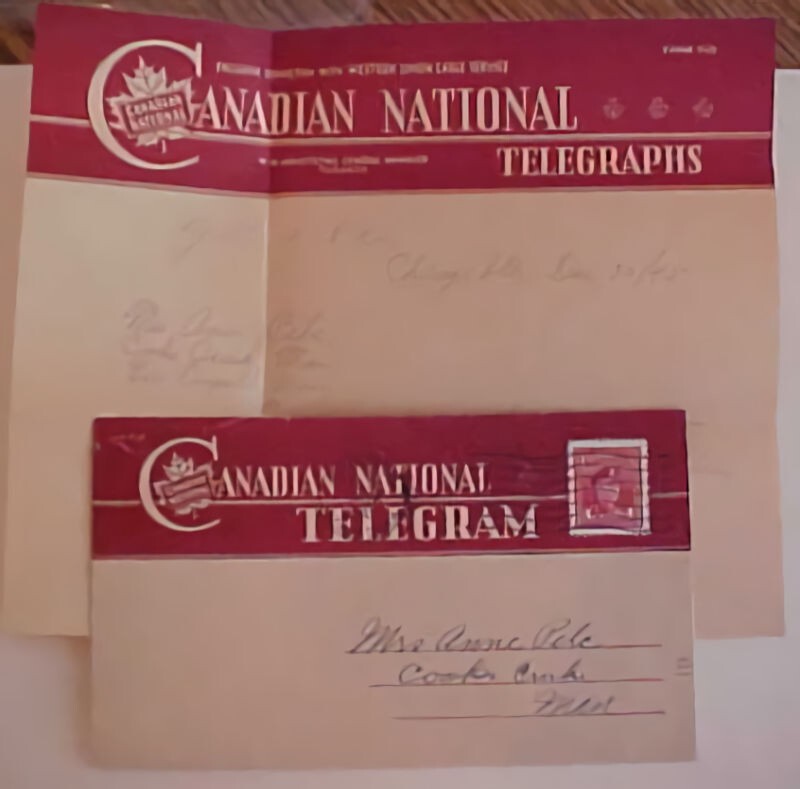 CANADA  TELEGRAM & COVER 1945  WINNIPEG