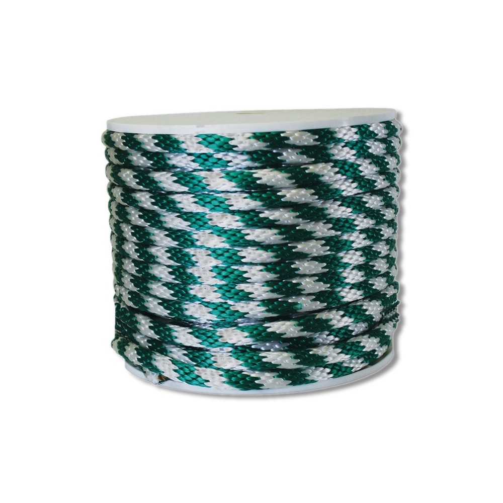 Koch 5/8 in D X 140 ft L Green/White Solid Braided Poly Derby Rope 5162045