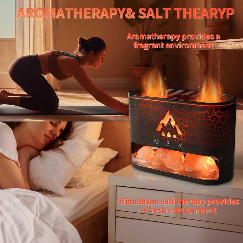 Essential Oil Diffuser 250ML, Aromatherapy Diffuser with Himalayan Pink Salt ...