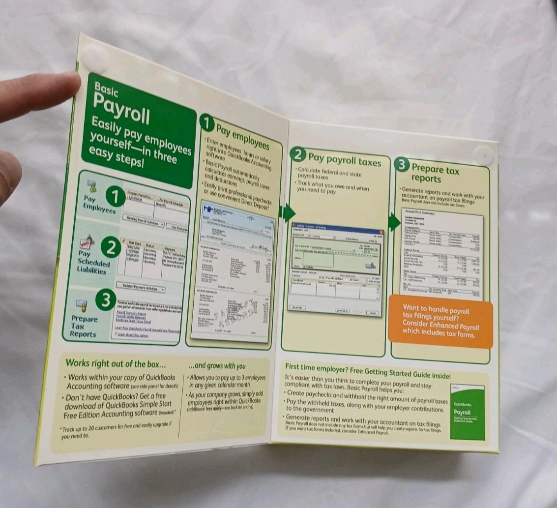 Intuit QuickBooks Basic Payroll 2008 Small Business 1-3 Employee New Sealed