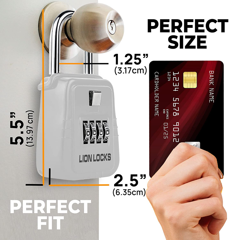 Lion Locks 1500 Key Storage Lockbox, Set-Your-Own Code Lock Portable Key Holder