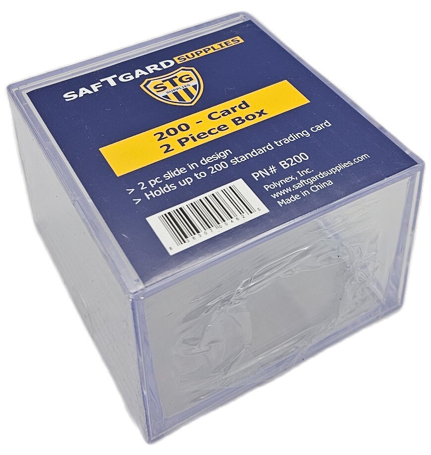 SafTGard 2 Piece Plastic Card Storage Box (200 Count Size) Slider Box