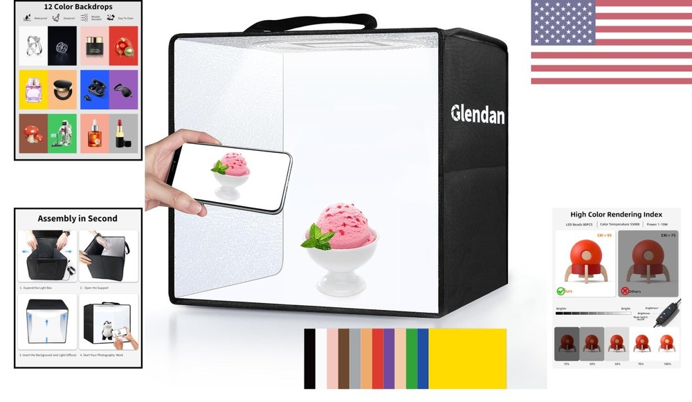Professional Portable Light Box - Dimmable 112 LEDs, 16x12