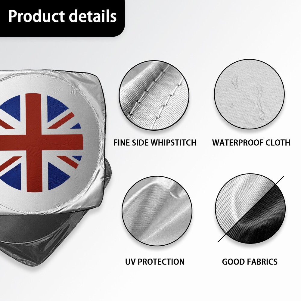 For Mini Cooper S Foldable Car Windshield Sun Shade Union Jack Front Visor cover