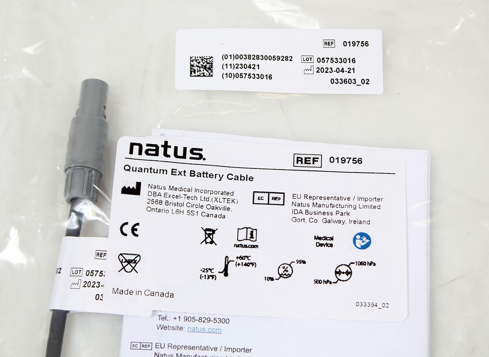 Natus 019756 Quantum External Battery Cable -Brand New-