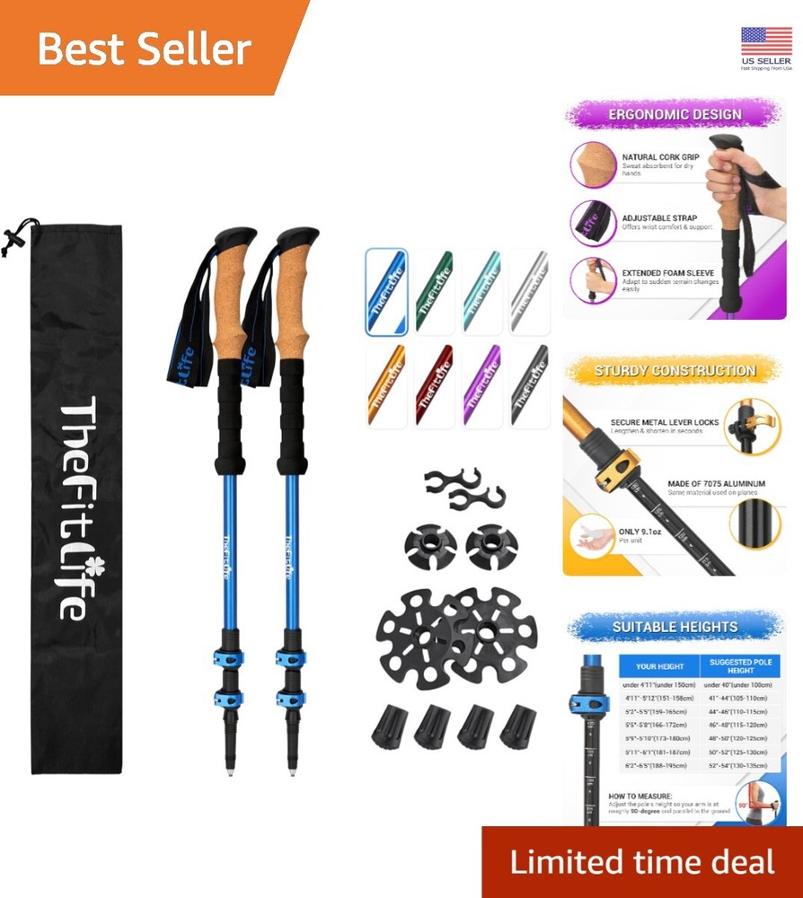 High-Performance Trekking Poles - 7075 Aluminum, Adjustable, Lightweight Design